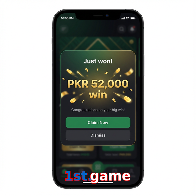 Main screen of 1St.game win page for PK players